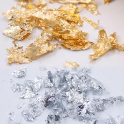 Folha de papel alumínio para decoração, faça você mesmo, brilhante, folha de ouro, floco de luxo, resina, arte, decoração e dourado, suprimentos para fazer joias 3g - Image 2