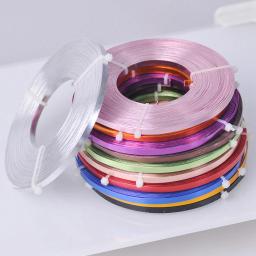 Fio De Metal Macio Para Fazer Jóias, Fio De Alumínio Plano, Cabo De Artesanato DIY, 10m por Rolo, 5x1mm, 12 Cores - Image 1