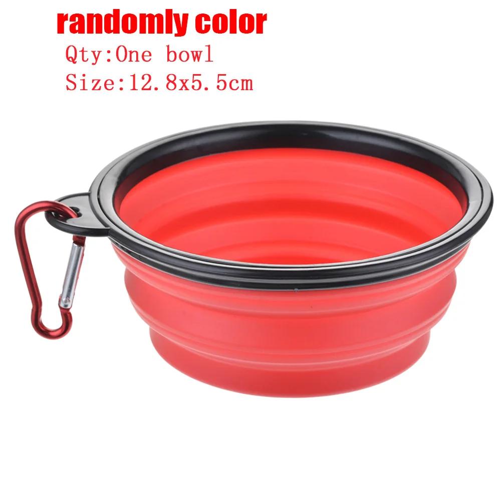 Recipiente de comida portátil 2 em 1 para animais de estimação, pote de silicone dobrável, alimentador para cães e gatos, suprimentos para viagem ao ar livre - Image 1