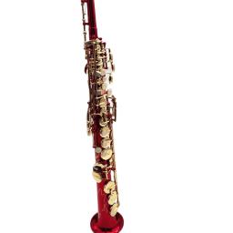 Soprano saxofone b plana vermelho cobre lacado ouro sax chaves de bronze woodwind instrumento com caso bocal frete grátis - Image 6