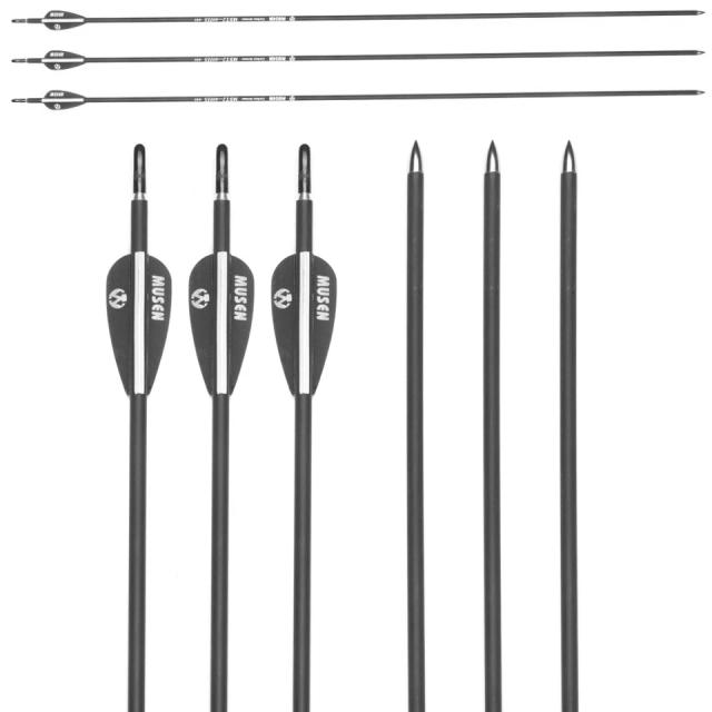 Flechas de Carbono de 30 Polegadas com Diâmetro de 6 mm para Arco Recurvo e Composto - Ideal para Caça e Tiro com Arco