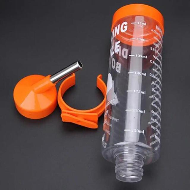 Garrafa automática portátil de água para pets em aço inoxidável com design de contas, 250ml, ideal para coelhos e hamsters