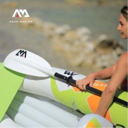 Aqua marina novo KP-1 liga de alumínio canoagem paddle 4-seção dupla bladed 230cm remo remos kayak inflação barco deriva peças - Image 6