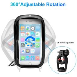 Suporte de telefone à prova d'água, bolsa de guidão de bicicleta e motocicleta com touch screen de 6.4 polegadas, para iphone 12pro samsung - Image 5