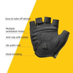 10 estilo rockbros luvas de ciclismo metade do dedo respirável bicicleta mtb estrada gel à prova de choque das mulheres dos homens equipamentos esportivos - Image 3