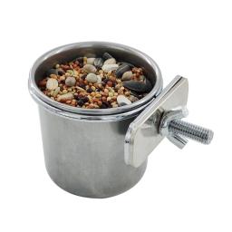 Gaiola pendurável para pássaros de estimação, tigela com prato, copo, alimentador de comida de alimentação de aço inoxidável para pára-choque - Image 3