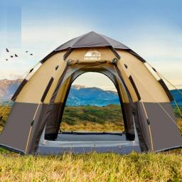 Barraca de acampamento exterior da família wateroproof da dupla camada de wolface tendas automáticas 5-8 pessoas portátil respirável do curso caminhadas tenda - Image 2