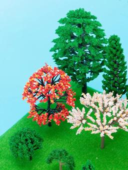 Árvore em miniatura para layout ferroviário modelo, Wargame, Terreno, Acessórios Paisagem, Cenário de montanha, Diorama, Decoração Jardim, Escala N - Image 3