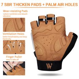 WEST BIKING-Luvas de ciclismo de dedo meio longo antiderrapante para homens e mulheres, almofada 3D, luvas de bicicleta respiráveis, luvas de bicicleta MTB, luvas esportivas - Image 4