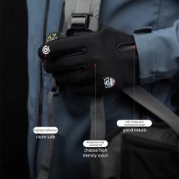 Luvas de inverno para ciclismo, luva de motocicleta preta à prova d'água com touch screen, quente para dedos completos, mtb, bicicleta, esqui ao ar livre - Image 2