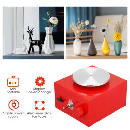 Roda de oleiro diy artesanato ferramentas de cerâmica mini giratórias cerâmica roda cerâmica máquina cerâmica elétrica cerâmica roda ferramentas de argila com bandeja - Image 1