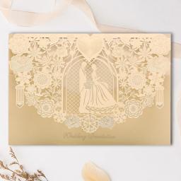 Convites de casamento para madrinhas e noivado, 100 peças, corte a laser, convites, amor, renda, bolso, personalizar, impressão, convite, festa, decoração - Image 1