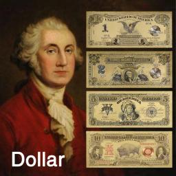 Conjunto de notas douradas raro america, 24k, edição 1899 e 1901, papel banhado a dinheiro, coleção de papel, presente de negócios - Image 1
