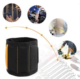 Bolsa de ferramentas magnética portátil, Pulseira de madeira, Cinto de pulso com telescópica Pick Up Tool para Screw Nut Bolt - Image 5