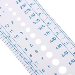 Knitting Needle Gauge Tool, Reino Unido, EUA, Canadá Tamanhos, Inch cm Ruler, All in One, AA7788 - Image 2