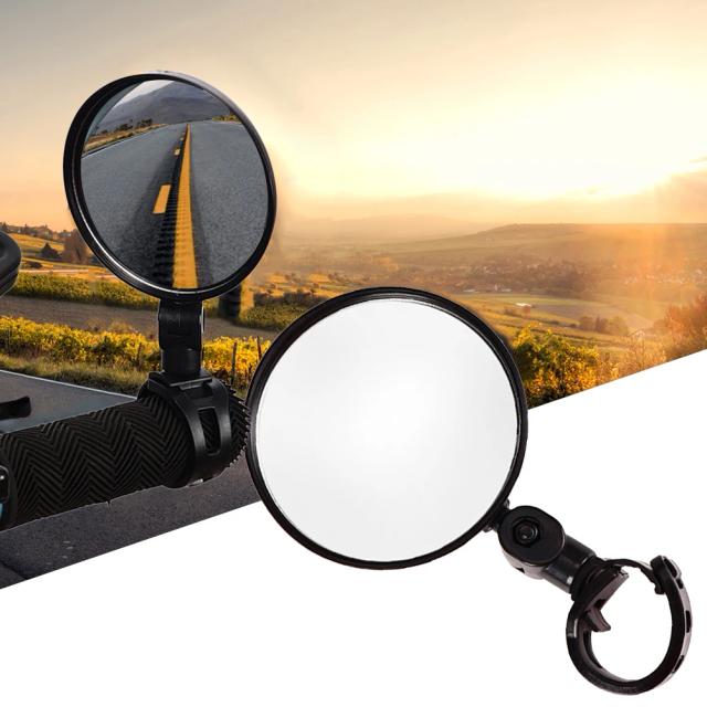 Espelho Retrovisor Inquebrável para Bicicleta - Rotativo e Seguro para Guidão Lateral - 1 Unidade