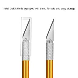 Escultura de precisão ferramenta de artesanato hobby kit utilitário ferramenta de escultura conjunto não-deslizamento de metal bisturi faca ferramentas kit cortador de gravura - Image 2