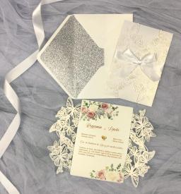 Cartões de convites cortados a laser, convite de festa de aniversário, casamento, árvore dourada, com glitter ou envelope, 1 peça - Image 4
