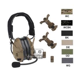 Tático militar redução de ruído comunicação fone ouvido conjunto bluetooth orelha muffs com capacete ferroviário montagem kit - Image 1