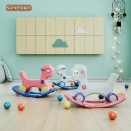 Lazycriança pequeno cavalo de balanço, brinquedo anfíbio cadeira de balanço infantil presente de aniversário para bebê - Image 4