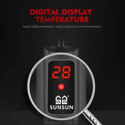 Aquecedor De Vidro De Quartzo Submersível De Aquário, Aquário, Haste De Aquecimento Digital, Controle De Temperatura Constante, Display LCD, 220V, 100W, 200W - Image 5