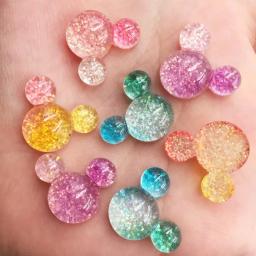 Glitter resina mix kawaii transparente doces colorido mouse flatback strass 12 pçs scrapbook diy decoração de cristal estatueta artesanato - Image 4