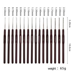Conjunto de agulhas de crochê em plástico com 16 peças, conjunto de agulhas de tricô, ergonômico, com aderência, 0.5mm-2.5mm, 16 tamanhos, frete grátis - Image 6