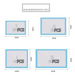 Almofadas descartáveis para animais de estimação, fraldas para cães, suprimentos de limpeza, 33cm x 45cm, 60cm x 90cm, 33cm x 45cm, 60cm x 90cm - Image 3
