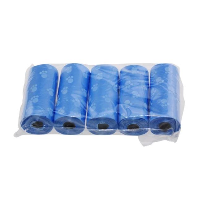Pacote com 5 Rolinhos de Sacos para Cocô de Cachorro e Gato com Dispensador Prático para Limpeza ao Ar Livre