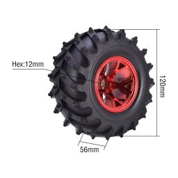 4 pçs 12mm hub 1/10 roda de pneu 120mm 125mm 130mm monster truck pneus rodas buggy rc carro rastreador traxxas scx10 buggy - Image 5