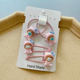 frete grátis 4 pçs/set bebê bonito elástico de cabelo + hairpins meninas dos desenhos animados do ligas para cabello para crianças pinos de cabelo e grampos de cabelo acessórios enfeite cabelo infantil - Image 5