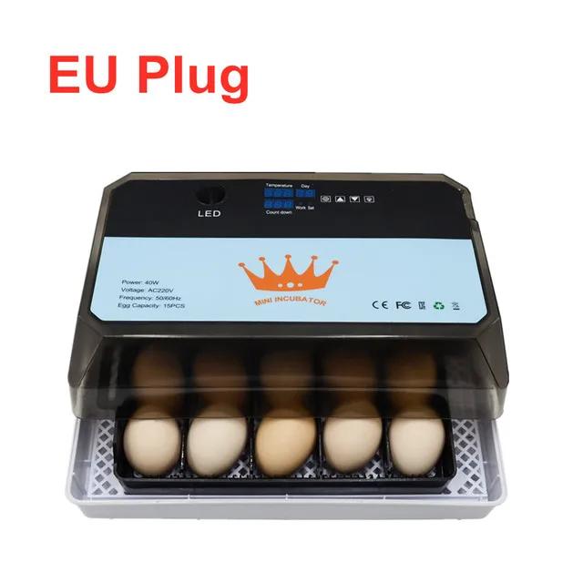 Mini Incubadoras de Ovos Digitais HT-15: Controle Automático de Temperatura para Frangos, Patos e Codornas em Casa ou na Fazenda