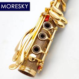 MORESKY-Bambu e Cocobolo madeira profissional clarinete, Bb banhado a ouro, 18 chaves, Sib Klarnet, M9 · GU - Image 4