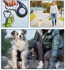 Sacos de cocô de cão mão-livre clip tração corda saco de toalete dispensador de saco de cocô de cão suporte de limpeza suprimentos de gato - Image 5