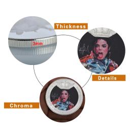 Famoso cantor de rock michael jackson moedas de prata cópia comemorativa coleção de moedas decoração para casa presentes - Image 6