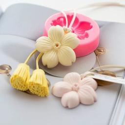 3D Flor Em Forma De Aromaterapia Cera De Silicone Molde, Flores De Cereja, Carro Pingente, Bolo De Molde, Flor De Sabão, Gesso De Gesso Moldes, DIY - Image 1