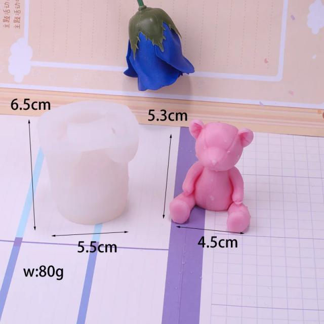 Moldes de Silicone para Gesso: Coelho, Baleia, Urso 3D e Outros Designs Fofo para Artesanato e Difusores Perfumados em Estilo Coreano