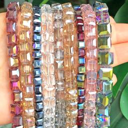 Alta qualidade cubo multicolorido contas de cristal austríaco solta forma quadrada contas de vidro para fazer jóias diy pulseira 2/3/4/6/8mm - Image 1