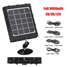 WG8000 Hunting Trail Cameras Carregador de painel solar, 6V, 9V, 12V, 8000mAh, para kit de alimentador, câmeras de jogos florestais, 1.7mm, DC2.1 mm, adaptador USB - Image 1