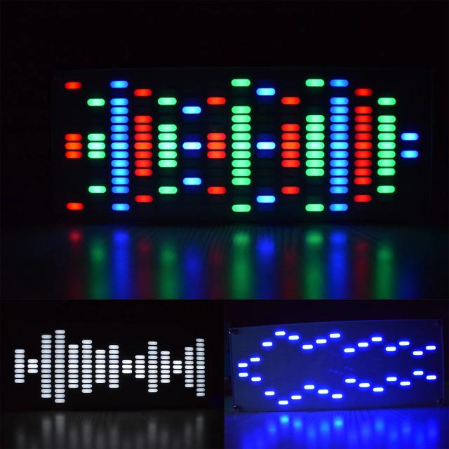 Equalizador Digital de LED para Música, Kit DIY com 225 Segmentos e Tamanho Grande para Efeitos Sonoros Incríveis