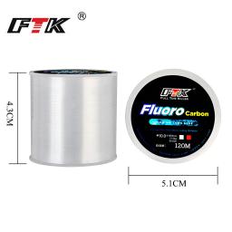 Linha de pesca de ftk 120m 4.13-34.32lb 0.14-0.5mm 1.88-15.6kg líder de revestimento de fibra de carbono isca wearable fluorocarbon linha - Image 5