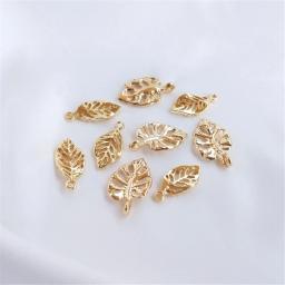 14K Gold Plated Acessórios oco tridimensional folha pingente diy artesanal pulseira cabeça ornamentos pingente eardrop - Image 2
