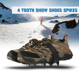 Outdoor montanha escalada neve sapatos picos, Anti Slip Crampon, Caminhadas gelo, Esqui, 4 dente pinça, Inverno - Image 6