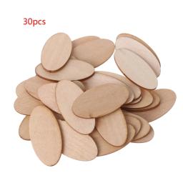 2022 novo 10/20/30 pçs oval fatias de madeira chips inacabados recorte nome tags diy scrapbook - Image 6