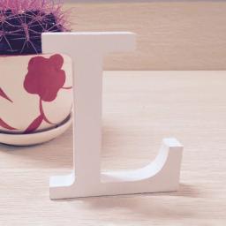 Letras brancas de madeira e espessura criativa, alfabeto para festa de casamento, aniversário, decoração de casa, artesanato, design de artesanato personalizado - Image 3