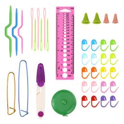 Agulhas De Tricô De Bambu Retas Com Saco De Armazenamento, Gancho De Crochê, DIY Kit De Acessórios De Costura, 0.6mm-1.9mm, 36Pcs, 12Pcs - Image 5