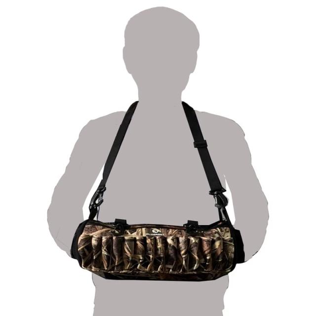 Bolsa para caça em neoprene com acessórios quentes para o inverno, tira tipo bala camuflada e luvas de neoprene inclusas