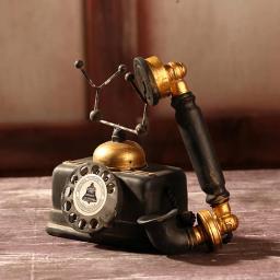 Modelo de telefone artificial estilo vintage, resina retrô, decoração para casa, ornamento, cores clássicas e design simples e durável - Image 5