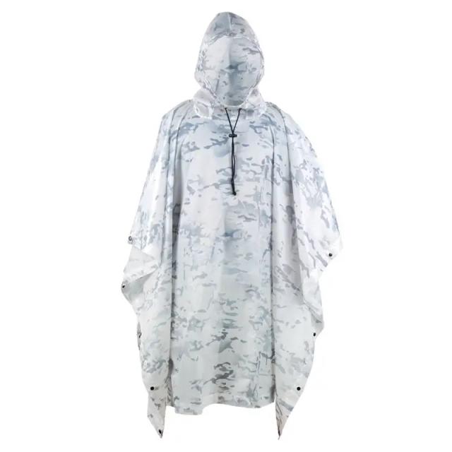 Poncho Tático Camuflado Respirável e Impermeável para Aventura ao Ar Livre, Birdwatching, Caminhadas e Caça