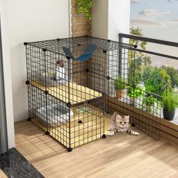 Pequena casa para gatos com espaço livre para banheiro, gaiola interna para gatos, villa doméstica, pequena casa para gatos, bolsa para gatos - Image 1